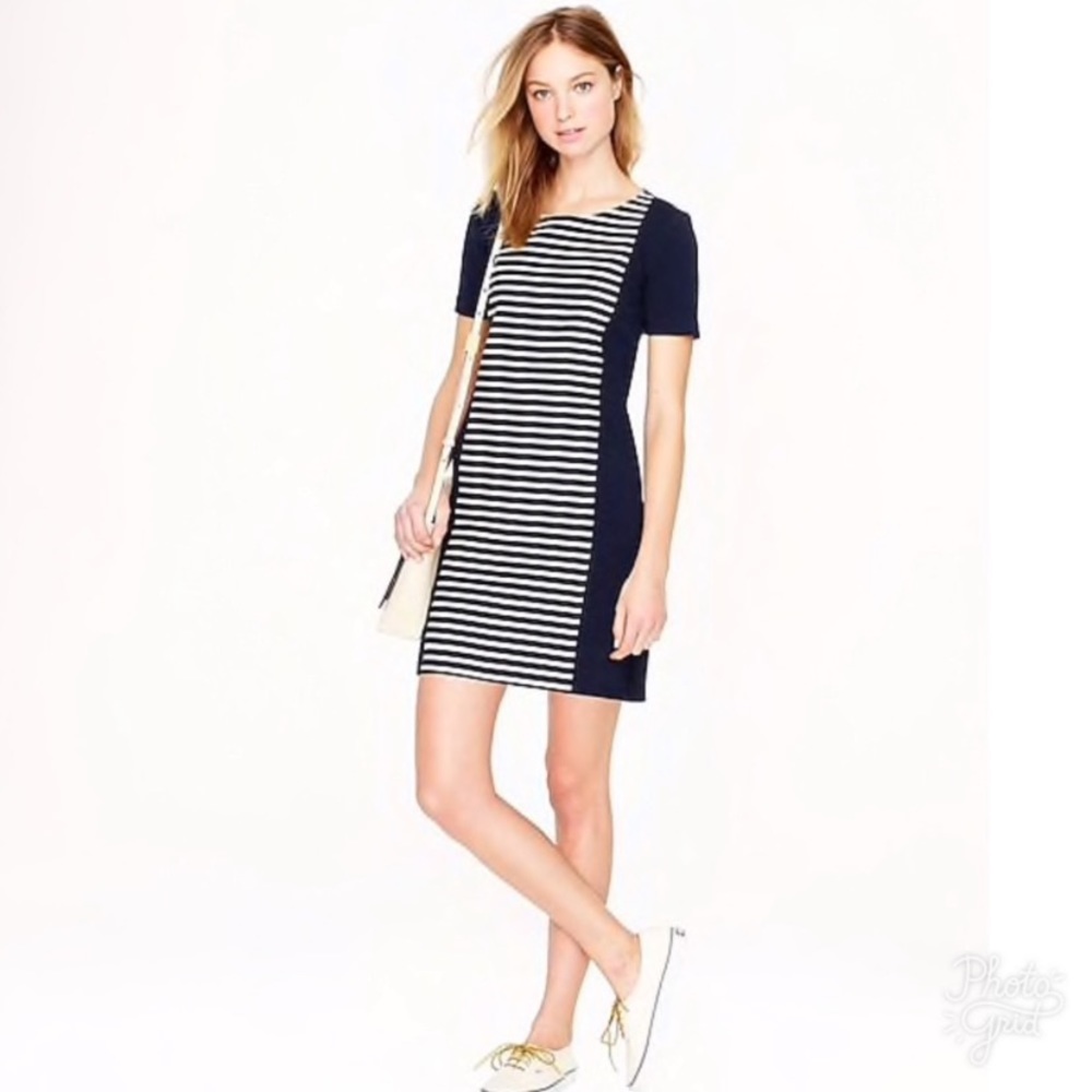 J.Crew navy striped dress!
